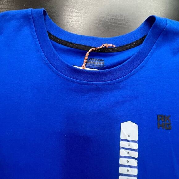 AKHG x Duluth Trading Co Crosshaul Elbow Sleeve Crop Tee, Sapphire, size 3X - Picture 2 of 12